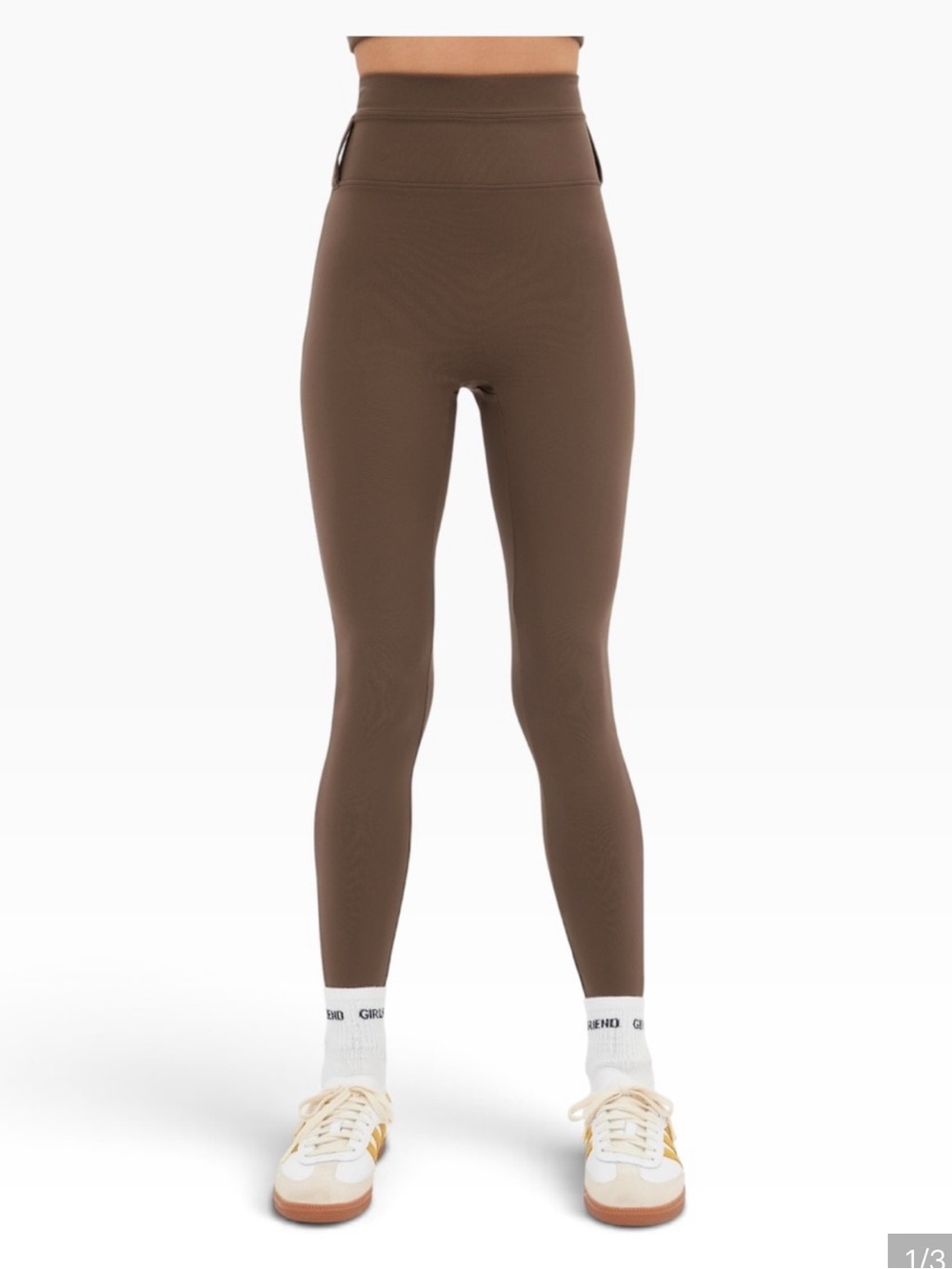 girlfriend collective Earth Brown High-Rise Compression Leggings Size Large